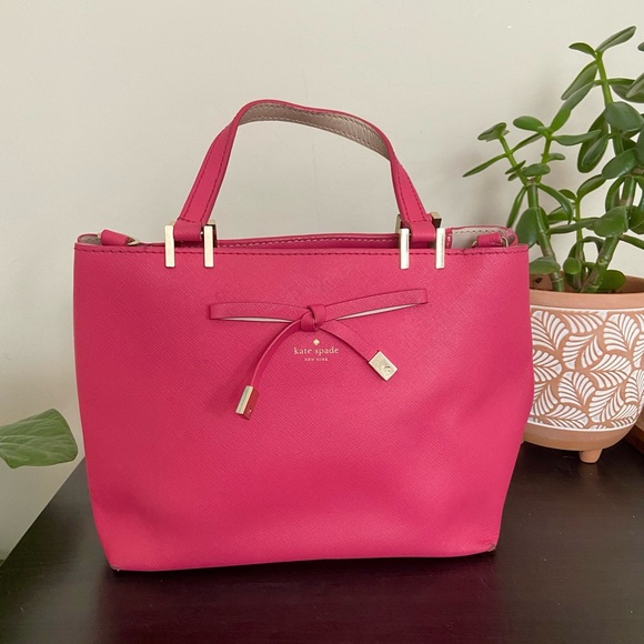 Hot pink Kate Spade bag with bow - Picture 1 of 5